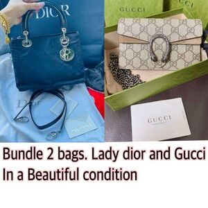 Very Good Condition.  Lady Dior & Gucci bags